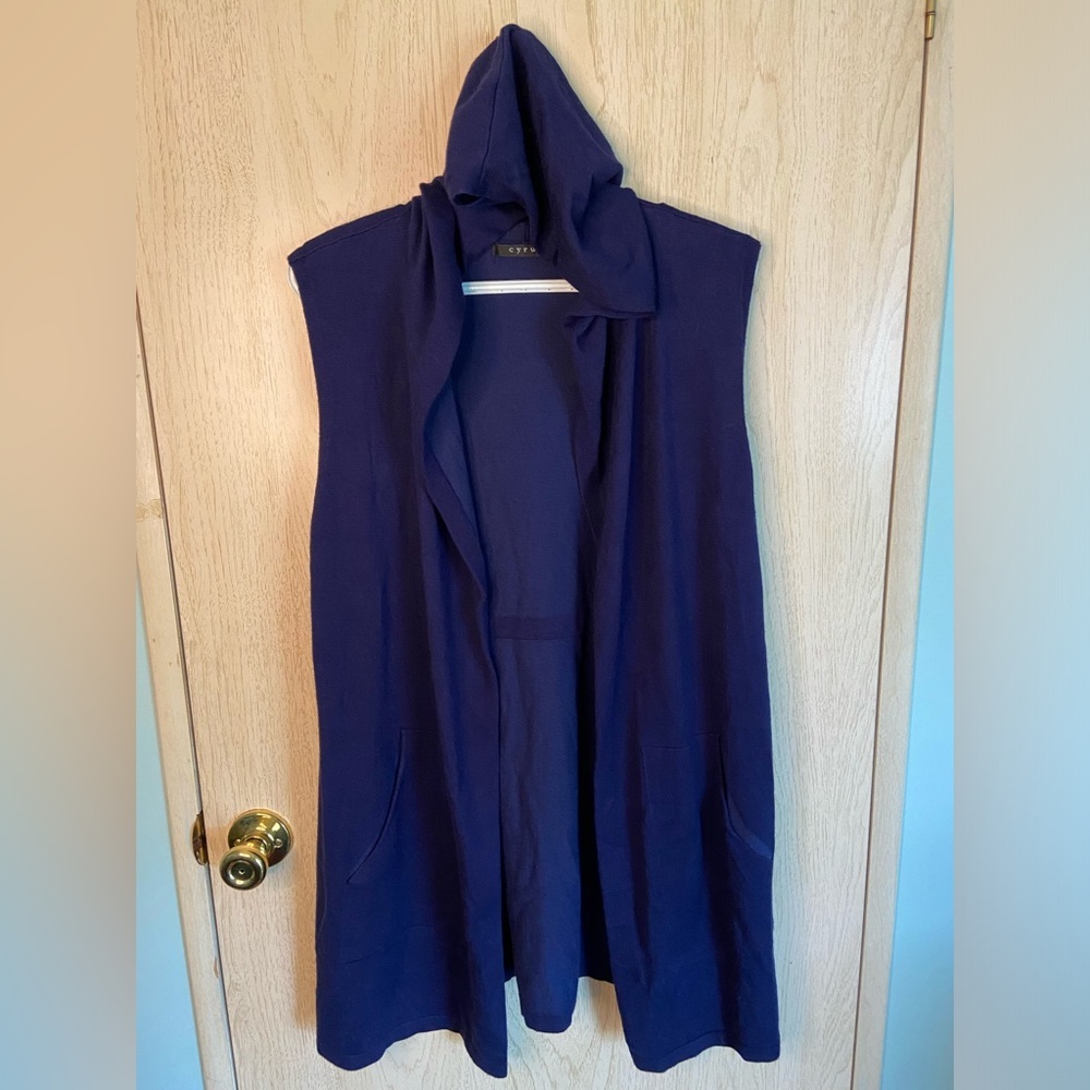 Women's Blue Hooded Cyrus Cardigan